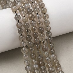 Grey Moonstone Натуральные серые бусины из лунного камня, гладкий круглый, 5.8~6.8 мм, отверстие : 0.6 мм, около 63~65 шт / нитка, 15.16~15.35'' (38.5~39 см)