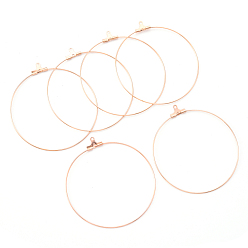 Розовое Золото 304 подвески из нержавеющей стали, обручание серьги, розовое золото , 53x49.5x1.5 мм, 20 датчик, отверстие : 1 мм, штифты : 0.8 мм