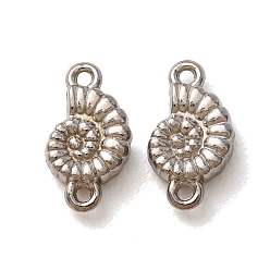 Stainless Steel Color 304 Stainless Steel Connector Charms, Conch Links, Stainless Steel Color, 11x6x2.5mm, Hole: 1mm