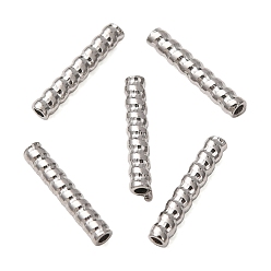 Stainless Steel Color 304 Stainless Steel Beads, Twisted Tube, Stainless Steel Color, 11x2mm, Hole: 1mm