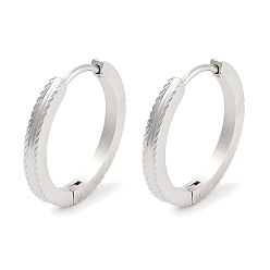 Нержавеющая Сталь Цвет Устойчивые к потускнению 304 серьги-кольца Huggie Hoop из нержавеющей стали для женщин, с 316 ушными шпильками из хирургической нержавеющей стали, цвет нержавеющей стали, 2x19.5 мм