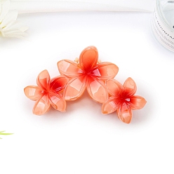 Оранжево-Красный Цветочные пластиковые заколки для волос с когтями, аксессуары для волос для женщин и девочек, оранжево-красный, 107.5x65x61 мм