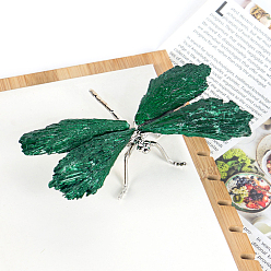 Зеленый Гальванические статуи стрекоз из натурального черного турмалина для украшения рабочего стола для домашнего офиса, зелёные, 95 мм