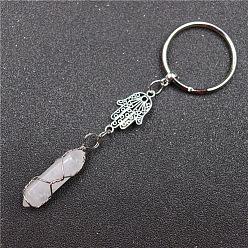 Хрусталь Брелок с кристаллами кварца, конус, хамса рука, 3.2 см