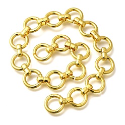 Золотой Латунные звенья цепи с покрытием стойки, без кадмия и без свинца, долговечный, плоско-круглые, несварные, золотые, 12x2.5 мм