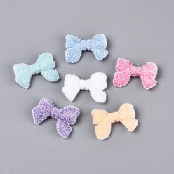 (52) Непрозрачная лаванда Флокированные непрозрачные акриловые бусины-бантики, разноцветные, 24x33x7 мм, отверстие : 2 мм