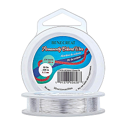 Серебро Круглая медная проволока для изготовления ювелирных изделий, серебряные, 0.2 мм, 32 датчик, около 524.93 футов (160 м) / рулон