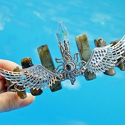 Амазонит Резинки для волос из натурального амазонита, крылья с солнечными коронами-резинками для волос для женщин и девочек, 350x150 мм