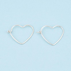 Серебро 925 серьги из серебра из серебра, сердце, серебряные, 19x24x3 мм