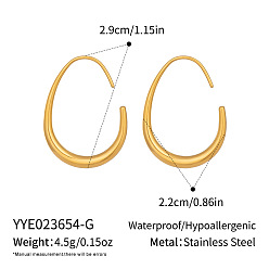 Real 18K Gold Plated 304 Stainless Steel Teardrop Dangle Earrings, PVD Vacuum Plating, Real 18K Gold Plated, 29x22mm