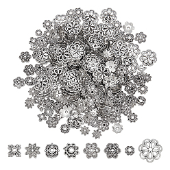 Античное Серебро 320шт 8 стили колпачки из сплава в тибетском стиле, античное серебро, 2~14x1.5~8 мм, отверстие : 1~2 мм, 40 шт / стиль