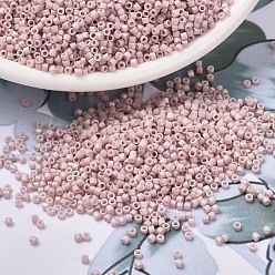 (DB1525) Matte Opaque Pink Champagne AB MIYUKI Delica Beads, Cylinder, Japanese Seed Beads, 11/0, (DB1525) Matte Opaque Pink Champagne YellowAB, 1.3x1.6mm, Hole: 0.8mm, about 2000pcs/bottle, 10g/bottle