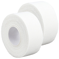 Белый 2 рулоны хлопковых подкладок, предварительно обернутая спортивная лента для спортивных локтей коленей лодыжек, велосипедная ручка, ракетка, белые, 25x0.2 мм, около 9.14 м / рулон