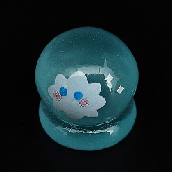 Круглые Рождественская тема Волшебный мир светящееся украшение из смолы, светящийся в темноте орнамент, украшение рабочего стола, круглые, 19x18x18 мм