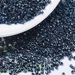 (DB0459) Гальваническая Полуночная Аква Бусины miyuki delica, цилиндр, японский бисер, 11/0, оцинкованный окрашенный, (дБ 0459) оцинкованная полночь аква, 1.3x1.6 мм, отверстие : 0.8 мм, Около 100000 шт / 500 г