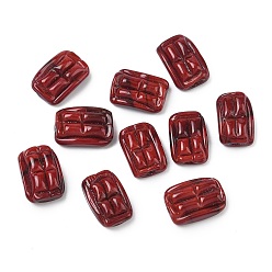 Темно-Красный Бусины лэмпворк , имитация еды, пудинг матча, темно-красный, 15.5x10x5.5 мм, отверстие : 1.2 мм