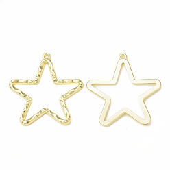 Light Gold Rack Plating Alloy Star Open Back Bezel Pendants, For DIY UV Resin, Epoxy Resin, Pressed Flower Jewelry, Cadmium Free & Nickel Free & Lead Free, Light Gold, 39x37.5x2mm, Hole: 1.8mm