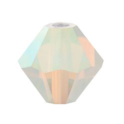 01000 20000 White Opal AB 2x Хрустальные бусины preciosa®, чешский хрусталь, биконус(451 69 302 рондель), 01000 20000 белый опал ab 2x, 6 мм, отверстие : 1 мм