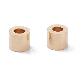 Настоящее золото 24K Латунные бусины, долговечный, колонка, реальный 24 k позолоченный, 3x2.5 мм, отверстие : 1.2 мм