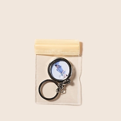 Персиковый Слойка Прозрачные ПВХ-пакеты для ювелирных изделий с застежкой-молнией, водонепроницаемые самозапечатывающиеся пакеты, прямоугольные, розовые, 10x7 см