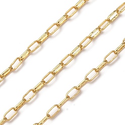 Настоящее золото 18K Латунные кабельные цепи, без свинца и без кадмия, стойки покрытие, долговечный, с катушкой, пайки, реальный 18 k позолоченный, 5x2.5x0.8 мм