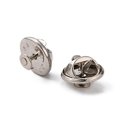 Platinum Iron Lapel Pin Backs, Tie Tack Pin, Brooch Findings, Platinum, Tray: 4.5mm, 12mm, Pin: 1mm