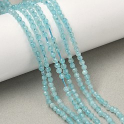 Амазонит Природных амазонит бисер нитей, круглые, граненые, 2~2.5 мм, отверстие : 0.5 мм, около 83~90 шт / нитка, 7.68'' (19.5 см)