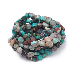 Chrysocolla Natural Chrysocolla Stretch Beaded Bracelets, Tumbled Stone, Nuggets, 1-7/8 inch~2-1/8 inch(4.8~5.5cm), Beads: 6~15x6~11x3~11mm