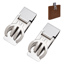 Платиновый & Цвет Нержавейки 2шт. зажимы для денег из нержавеющей стали и сплава, платины и нержавеющая сталь цвет, 59x29.5x10 мм