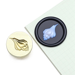 Shell Shape Круглые латунные головки штампа, золотые, формы раковины, 25 мм