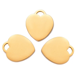 Золотой Нержавеющая сталь штамповка заготовок тегов подвески, шарма сердца, золотые, 27x23 мм