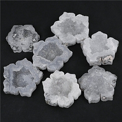 Натуральный Агат Цветочные украшения из натурального агата, кристаллы агата, жеода, рейки, энергетический камень, 60~80 мм