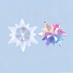 White Snowflake Silicone Pendant Molds, Resin Casting Molds, For UV Resin, Epoxy Resin Jewelry Making, White, 71.5x67x13mm, Hole: 3.5mm, Inner Diameter: 31mm