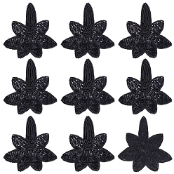 Черный Цветы марля вышивка украшения аксессуары, кружевная одежда с блестками пришить заплатки, бисерные аппликации, подходит для свадебного платья, одежда для выступлений, чёрные, 105x95x2.5 мм