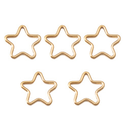 Звезда Настоящие 14 k позолоченные латунные кольца, звезда, 11x11x0.9 мм, внутренний диаметр: 9.3x7.7 мм