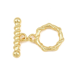 Настоящее золото 18K Застежки-тоглы с поворотным кольцом из латуни, без кадмия и без свинца, долговечный, реальный 18 k позолоченный, 6.5~18.5x15~21x2.5~3.5 мм, отверстие : 2.5 мм
