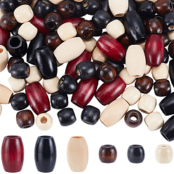 (52) Непрозрачная лаванда Натуральные деревянные бусы, бусины с большим отверстием, разнообразные, разноцветные, 16~31x16~20 мм, отверстие : 8~10 мм, 130 шт / комплект