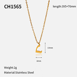 Настоящее золото 18K 304 подвески из нержавеющей стали с арабскими буквами, реальный 18 k позолоченный, 15.55 дюйм (39.5 см), Кулон : 13x8 мм