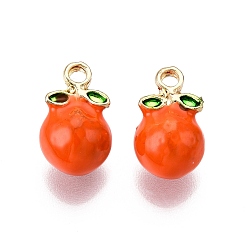 Другие Сплав эмали прелести, без кадмия, без никеля и без свинца, золотой свет, стойки покрытие, хурма, 13x8x7 мм, отверстие : 1.6 мм