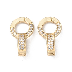 Настоящее золото 18K Покрытие стойки латунь микро паве прозрачный кубический цирконий усилитель укороченные поручни, подвеска навесная навесная, долговечный, без кадмия и без свинца, реальный 18 k позолоченный, 20x12x8 мм, Отверстие : 7 мм & 6.5x4.5 мм