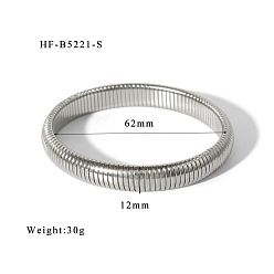 Нержавеющая Сталь Цвет 304 браслеты из нержавеющей стали, змеиные браслеты для женщин, цвет нержавеющей стали, 1/2 дюйм (1.2 см), внутренний диаметр: 2-1/2 дюйм (6.2 см)