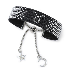 Телец Регулируемые браслеты constellation из полиэстера и нержавеющей стали, слайдерные браслеты, Телец, 5-7/8x3/4 дюйм (15x2 см)