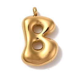 Letter B Ионное покрытие (ip) 304 подвески из нержавеющей стали, шарм-буква, золотые, В письме, 25.5x15.5x6 мм, отверстие : 2 мм