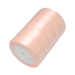 Light Salmon Single Face Satin Ribbon, Polyester Ribbon, Light Salmon, 1 inch(25mm) wide, 25yards/roll(22.86m/roll), 5rolls/group, 125yards/group(114.3m/group)