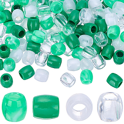 (52) Непрозрачная лаванда 120шт. 4 цвета АБС-пластик имитация жемчуга европейские бусины, бусины с большим отверстием, баррель, два тона, разноцветные, 11~12x11 мм, отверстие : 5~6.5 мм, 30 шт / цвет