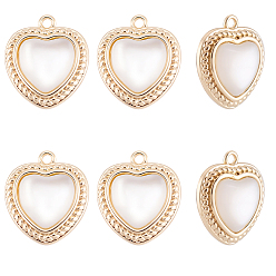 Морская Ракушка 8шт. подвески в форме сердца из натуральной ракушки, с латунной фурнитурой , реальный 18 k позолоченный, без никеля , цвет морской раковины, 14x12x3.5 мм, отверстие : 1.2 мм