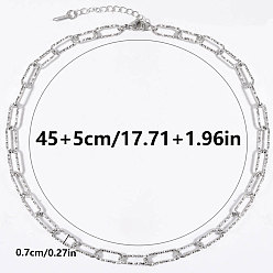 Нержавеющая Сталь Цвет 304 Цепочки-скрепки из нержавеющей стали с текстурированной поверхностью для женщин, не тускнеет, цвет нержавеющей стали, 17.72 дюйм (45 см)