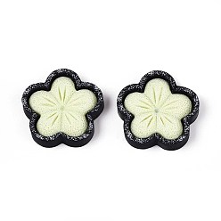 Нектар Кабошоны из непрозрачной смолы сакуры, нектар, 26~27x26~27x5.5~6 мм