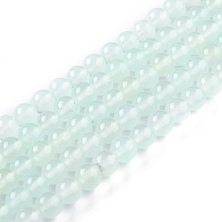 Pale Turquoise Natural White Jade Beads, Round, Dyed, Pale Turquoise, 8mm, Hole: 1mm, about 49pcs/strand, 15.16 inch(38.5cm)