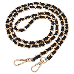 Черный 1ремешок для сумки из искусственной кожи и сплава, с поворотными застежками, для аксессуаров для замены сумок, золотые, чёрные, 123x0.8x0.45 см